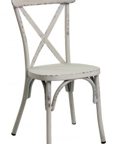 Retro White Aluminium Cross Back Chair Set Of 2