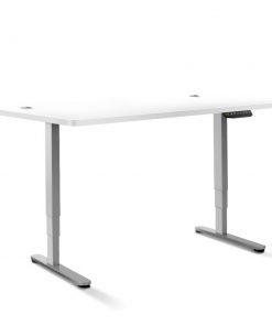 Electric Motorised Height Adjustable Standing Desk - Grey Frame with 160cm White Top