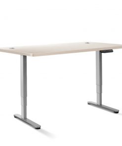 Electric Motorised Height Adjustable Standing Desk - Grey Frame with 160cm White Oak Top