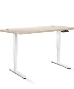 Artiss Height Adjustable Standing Desk Sit Stand Motorised Electric Roskos III White White Oak