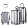 Wanderlite 3 Piece Lightweight Hard Suit Case Luggage Silver