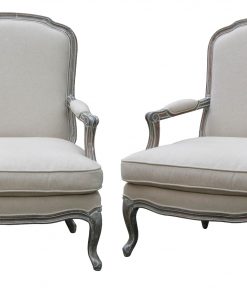 Wash White Louis XV Arm Chair